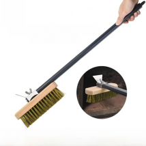 SHANGPEIXUAN Professional Pizza Oven Copper Brush Scraper Household Grill Brass Cleaning Brush with 21 inch Aluminium Handle