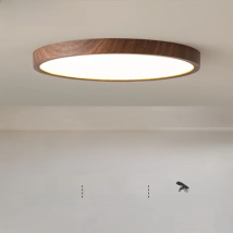 Modern LED Ceiling Light Circular Ultrathin Wood Grain Walnut Decorative Light Bedroom Dining Room Living Room Indoor Home Light