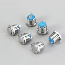 1pc 16mm Metal Push Button Switch Waterproof Nickel Plated Brass Press Button Momentary Self-Reset 1NO Flat Pin/Screw Terminal