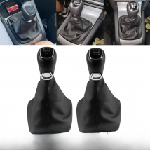 Chrome Leather Car Gear Shift Knob Lever Gaitor Boot Cover For Skoda Octavia A5 A6 2004 2005 2006 2007 2008 2009 2010 2011 2012