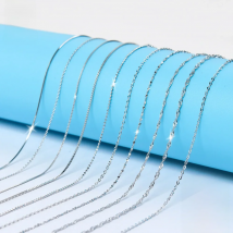 ORSA JEWELS Genuine 925 Sterling Silver Necklace Figaro O-ring Neck Chain Twisted Snake Bar Singapore Box Chain Necklace Women 1