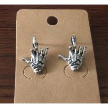 Gothic Skeleton Hand Stud Oddities Wicca Skull Demon Finger Claw Talon Zombie Earring Steampunk Occult Halloween Goth Jewelry