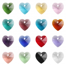 10/14mm Charms Glass Crystal Heart Pendants Faceted Loose Spacer Beads Crafts Material Supplies for DIY Making Jewelry Wholesale