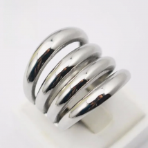 Silver color  Women Long Finger Rings Fashion Jewelry Stainless Steel Muliti Layer Ring Size 5 6 7 7.5 8 9 10 11 11.5