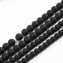 Natural Stone Black Matt Onyx Agates Round Strand Loose Beads For Jewelry Making Diy Bracelet 4-12MM Drop Shipping