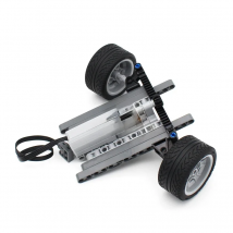 MOC High-Tech Car Drive Front Suspension Steering System Building Blocks Compatible Power Functions Servo Motor Tire Wheels Toys