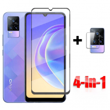 4-in-1 For Glass Vivo V21 5G Full Cover Tempered Glass V17 V19 Y20 Y16 V11 V20 SE Y02 02S Screen Protector Glass For Vivo V21