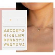 eManco High Quality Stainless Steel Gold Plated Zirconia Alphabet Pendant Simple Style Fine Necklace for Women's Parties