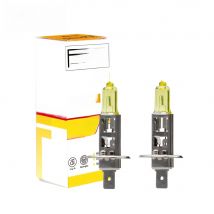 Fagis 2Pcs H1 12V 55W Yellow Light Car Headlight 3350K Auto Halogen Bulbs Fog Lamps High Beam