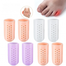 2pcs/1pair Toe Protector Thumb Care Silicone Soft Breathable Foot Corns Blisters Toe Cap Cover Finger Protection Foot Care Tool