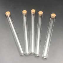20pcs/Pack 15x150mm Lab Transparent Flat Bottom Glass Test Tubes With Cork Wooden Stoppers for Laboratory Container