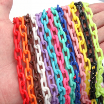 10pcs 0.5m Colorful Acrylic Link Chain Closed Soldered Cable Chain For Necklace Bracelet Making Plastic Chain Links 13.5x7.5mm