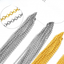 LUXUKISSKIDS 316L Stainless Steel Bead Chain Wholesal Necklace 10pcs/lots 2mm Width 18K PVD Gold-plate Round Link Choker Jewelry