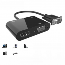 BGGQGG HD VGA to HDMI VGA adapter, VGA splitter 1 in 2 output for computers desktops laptops computers monitors projectors