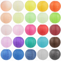 5pcs Round Paper Lantern 4/6/8/10/12inch Multicolor Chinese Lanterns Paper Balls Decor Wedding Birthday Party Hanging Decoration
