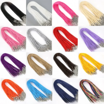 Beadia 1.5/2mm 10Pcs/lot Leather Chains Bracelet Necklace Charms With Lobster Clasp DIY Jewelry Making Findings String Cord 45cm