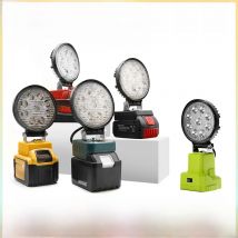 Nananuu Cordless LED Work Light Outdoors Spotlight Light Portable Emergency Flood Lamp Camping lamp Torch Spotlight (NO Battery)