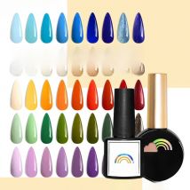 RG 8ml 15ml Solid Gel Nail Polish Semi-permanent LED UV Lamp Varnish Glue Pink Gellac Base Top Coat Nail Polish Art Pvoy Colors