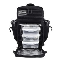 LHI 45L Meal Management Backpack Tactical Lunch Athletes Gym Bag Adults Insulated Fitness Sports Rucksack With Bottle Holder