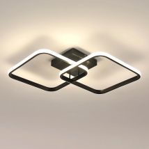 Lámpara de techo moderna LED 2 cuadrados lámpara de techo nórdica concisa luz de pantalla para sala de estar, dormitorio