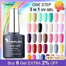 3-in-1 VENALISA One Step Nagelgelpoliermittel, vollständige Abdeckung, wunderschöne Farbe, Soak Off UV-LED-Nagelgel-Lack, Nail Art Salon Lack