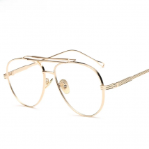 Peekaboo clear lens gold male spectacle frames for men retro flat top designer eye glasses man eyewear frames women big