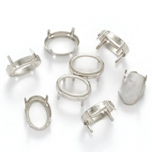 XIAOPU Oval Empty Rhinestone Claws Hollow Out Sew On Stones Silver Golden Color Rhinestone Base Sewing Crafts Accessories