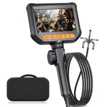 Two-Way Articulating Borescope 1080P 5 Inch IPS Endoscope Camera with 8Light Video Inspection Camera for Automotive & Aircraft