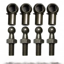 M6/M8 Female Thread 10mm Gas Spring Strut Lift Support Ball Stud Socket Joint Bearing End Fitting Connectors Replacement Qty(4)