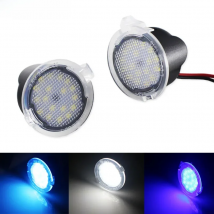 iJDM Xenon white  Full LED Side Mirror Puddle Lights For Ford F150 Edge Flex Taurus LED puddle light assembly Blue Ice blue 12V