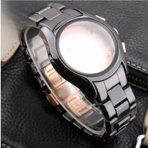 BRETA  Ceramic watchband and case 22mm  for AR1400 1410 1440  black men watch strap  Butterfly buckle