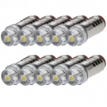 10Pcs Warm White LED Screw Bulb E5 E5.5 COB 0.5W Mini Small Lamp 3V 6V 12V DC Chandelier Scape Model Pram Replacement Light 5mm