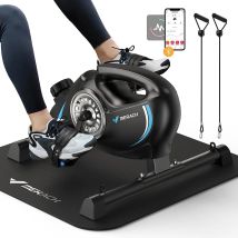MERACH Sotto la scrivania Pedale per bici Esercitatore Mini bici magnetica silenziosa con app per il recupero delle gambe del braccio Terapia fisica Scrivania per piedi lisci