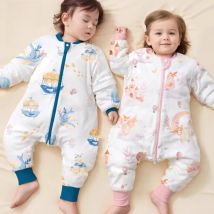 AIBEDILA Baby Thickening Split-legged Sleeping Bag With Detachable Sleeves For Boys Girls Children's Sleepsacks Autumn Winter