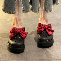DIY Red Bowknot Girl Shoe Charms Cute Pink Bowtie Shoe Charms for Crocs Vintage Fashion Clogs Shoe Decorations Quality All-match