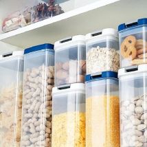 WBBOOMING 3 Different Capacity Plastic Sealed Cans Kitchen Storage Box Transparent Food Canister Keep Fresh New Clear Container