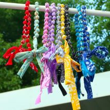 AENSOA Bohemia Ethnic Printing Flora Fabric Shell Bandana Necklaces Women's Retro Necklace Statement Jewelry Gift Wholesale