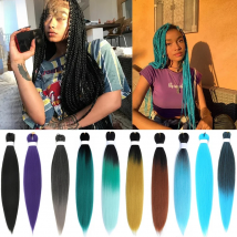Synthetic Jumb Braids Ombre Braiding Hair Extension Box Braids Hair Black Green Blue Golden Colored 24"26" Kanekalons For Girls