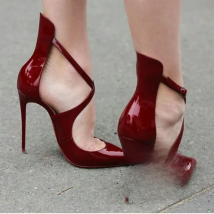 Women Pumps Stiletto Heels Buckle Gladiator Sandals Office Party wedding shoes for women bride  High Heels Plus Size 34-48 83-4