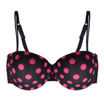 Female Cute Underwear Women Half Cup Padded Push Up Bra Pink Dots Sexy Style 32-34-36-38 B-C-D-DD Small Cup Women Bra NO. ZBW011
