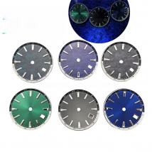 GMT NH34 Watch Case 32mm Watch Dial BGW9 Light Blue Luminous Dial Green Luminous Bezel Mechanical Accessories for NH34 Movements