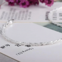 KOFSAC New Fashion Jewelry 925 Sterling Silver Anklets For Women Cute Small Twine Ankles Chain Bracelets Lady Party Accessories
