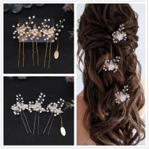 YouLaPan HP133 Rhinestone Crystal Bridal Hair Accessories Women Hair Comb Bride Hair Clips Flower Hair Pins Party Headpiece