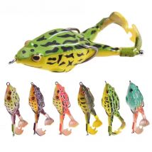 1 Pc Topwater Frog Fishing Lure 9cm 13.5g Propeller Flipper Duckling Soft Baits for Bass Catfish Isca Silicone Artificial Bait