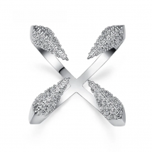 KAYMEN Women's Fashion Copper Inlaid AAA Zircon Eagle's Claw Shape Size Adjusted Ring for Wedding Engagement Party Jewelry