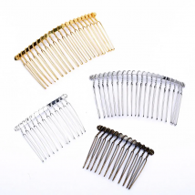 10pcs 10/12/15/20/30 Teeth Gold/Silver Wedding Hair Combs Claw Clip Bow Brooches Buckle For Hairpin Ornaments Decoration Jewelry