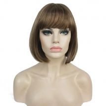 StrongBeauty 27Color Women's Wig Synthetic Black/Blonde Short Straight Neat Bang Bob Style Hair Full Wigs
