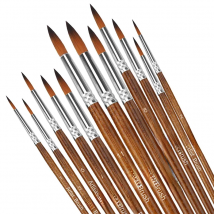 Premium 12-Piece Artist Paint Brush Set - Ultra-Durable Nylon Bristles for Acrylic, Watercolor, Oil & Body Painting