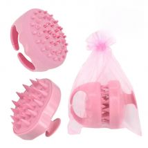 2Pcs Hair Scalp Massager Scalp Massaging Shampoo Brush with Soft Silicon Brush Head Tourmaline Contained for Hair Cleaning