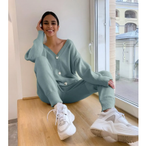 HLBCBG Women Knitted Tracksuit Turtleneck Sweater Casual Suit Autumn Winter 2 Piece Set Knit Pants Sporting Suit Femme Clothing